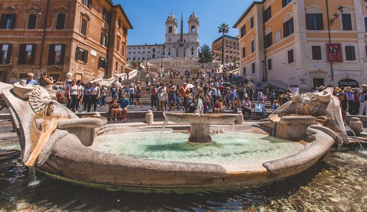 Baracaccia fountain at the bottom of the Spanish Steps in Rome
