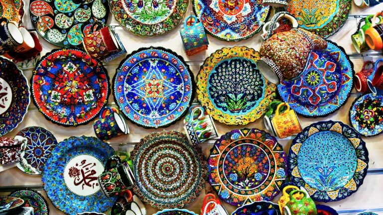 stunning plates for sale in istanbul's grand bazaar