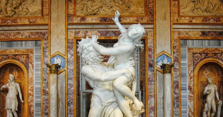 Rape of Perspehone by Bernini in the Borghese Gallery, Frontal View