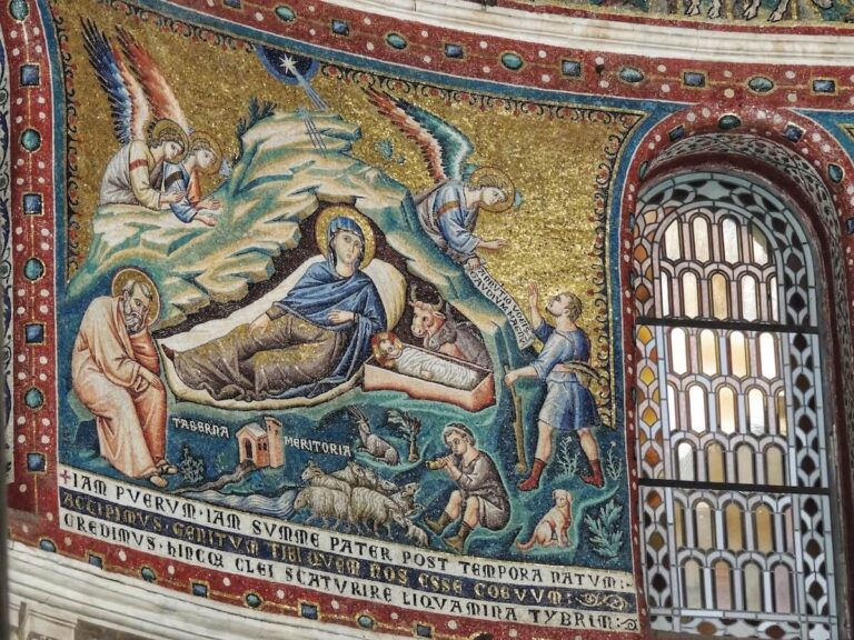 Mosaic showing the Life of the Virgin Mary and the Nativity