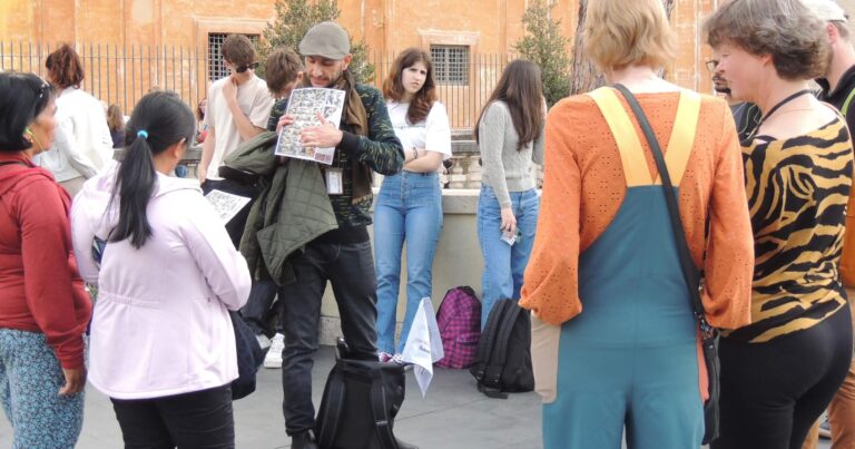 tourist gathering at vatican museums