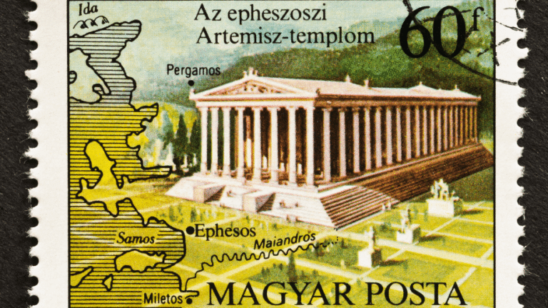 Stamp of recreation of the temple in ephesus