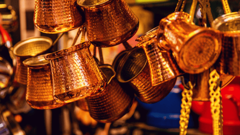 a coffee pot in istanbul's spice market