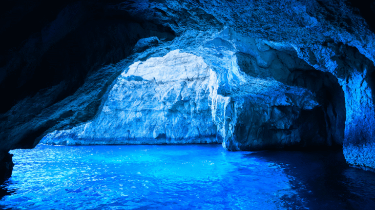 Bluelight illuminates the blue grotto's of Capri